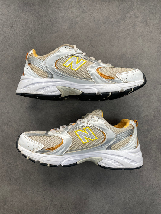 New Balance 530 White Vibrant Apricot Silver Metallic