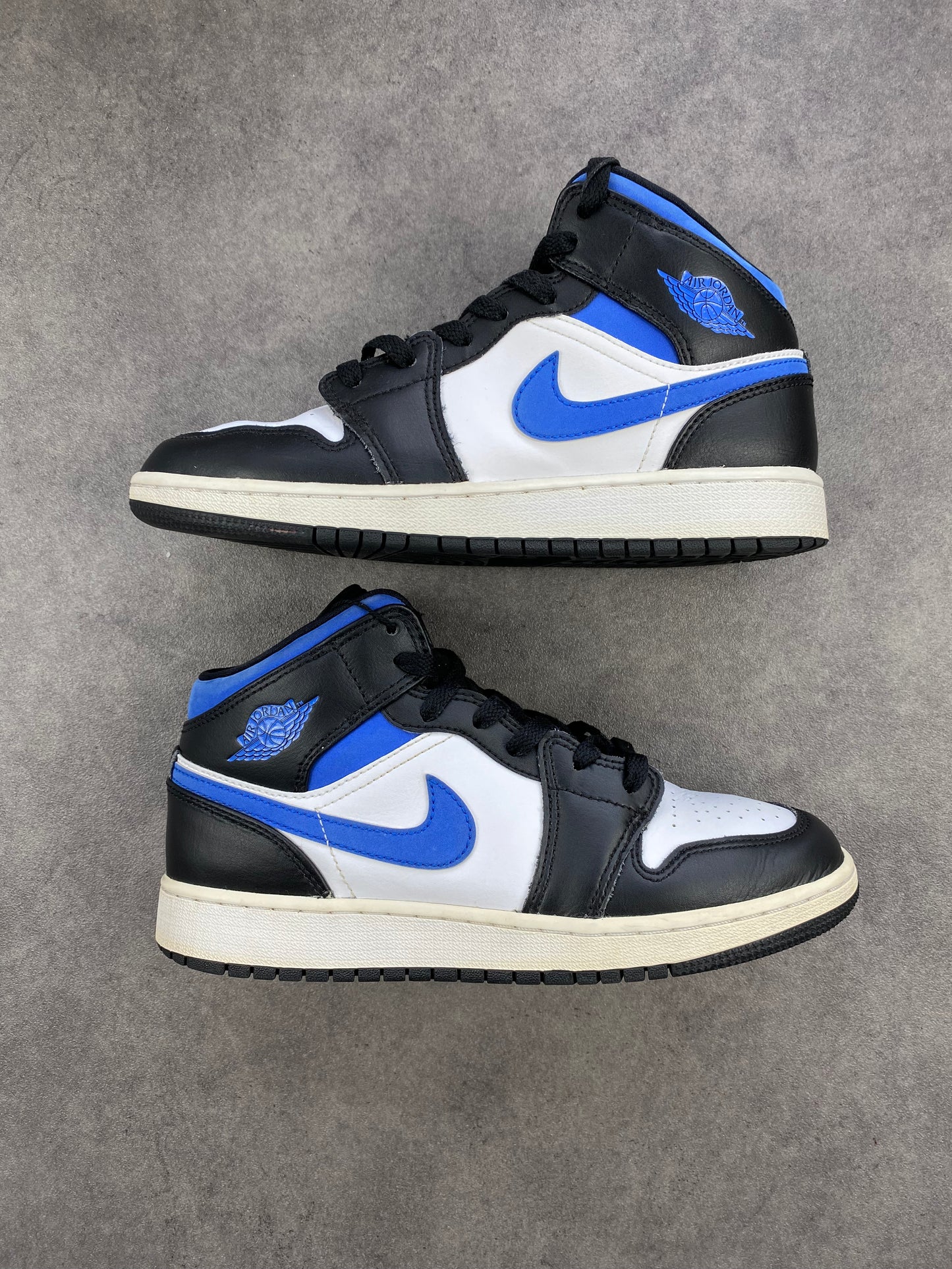 Jordan 1 Mid White Black Racer Blue (GS)