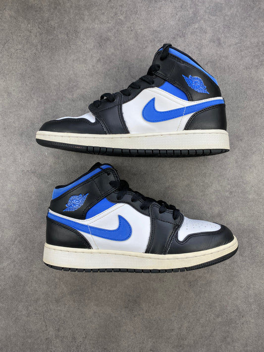 Jordan 1 Mid White Black Racer Blue (GS)