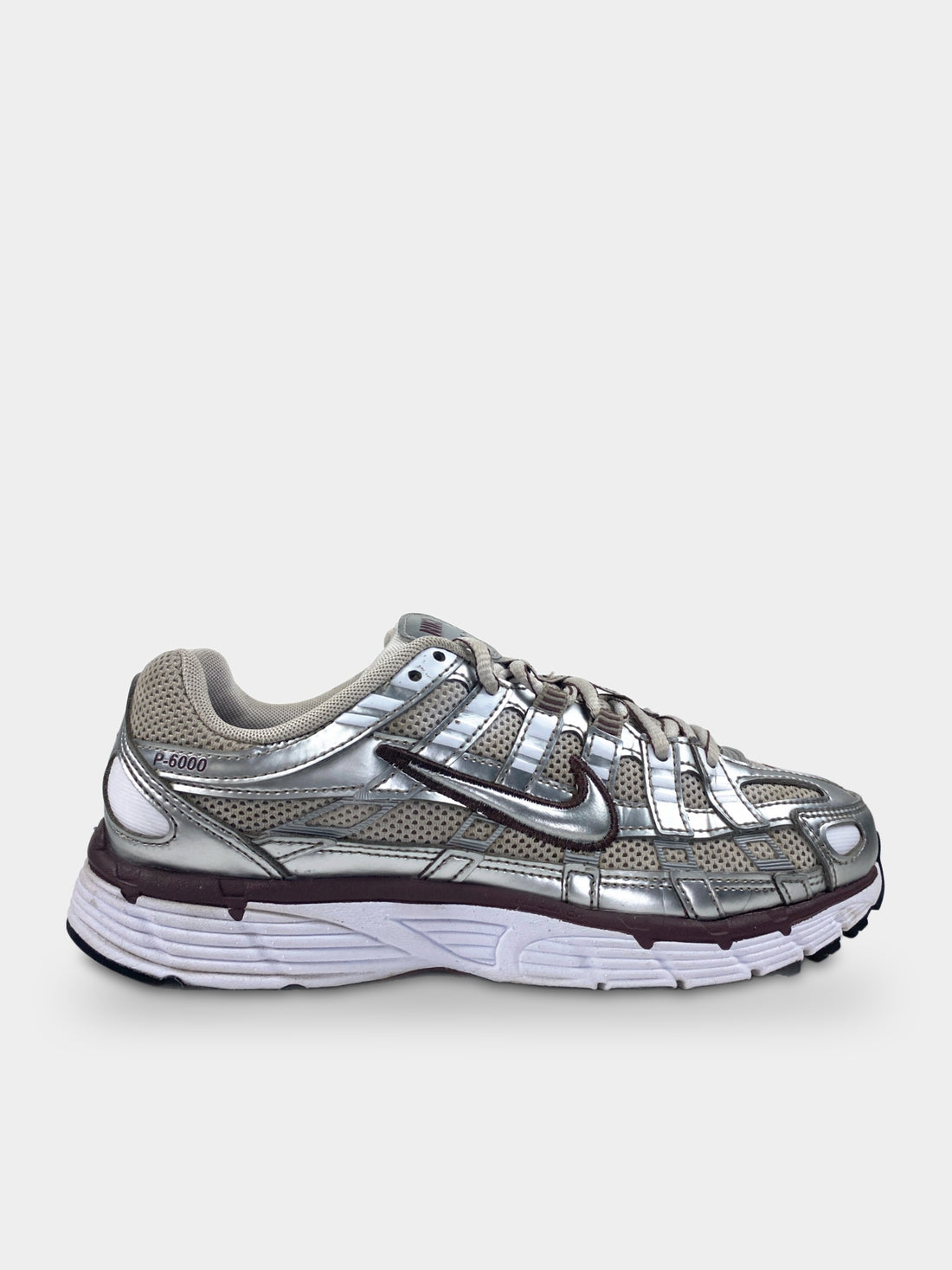 Nike P-6000 White Metallic Silver Tattoo