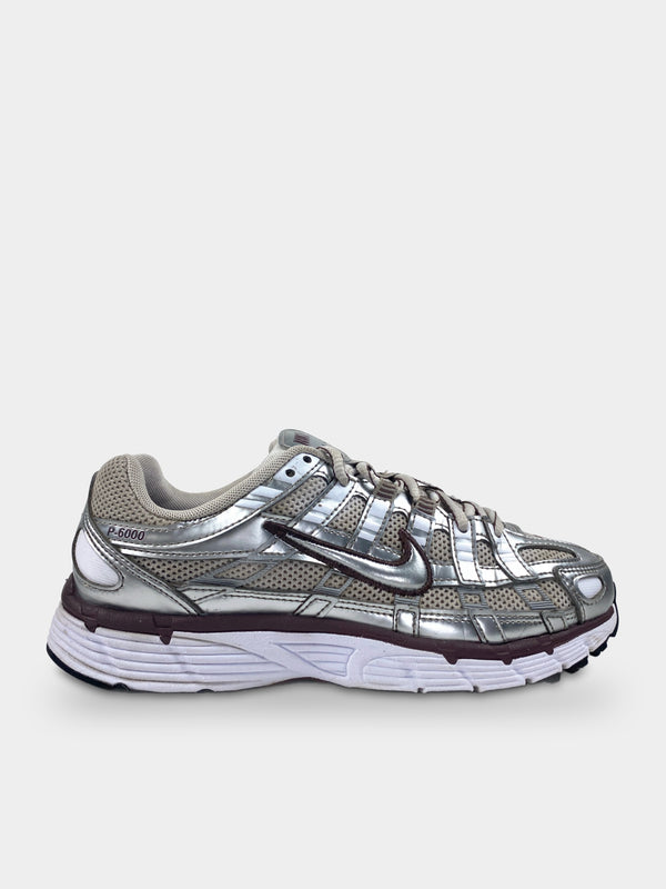 Nike P-6000 White Metallic Silver Tattoo