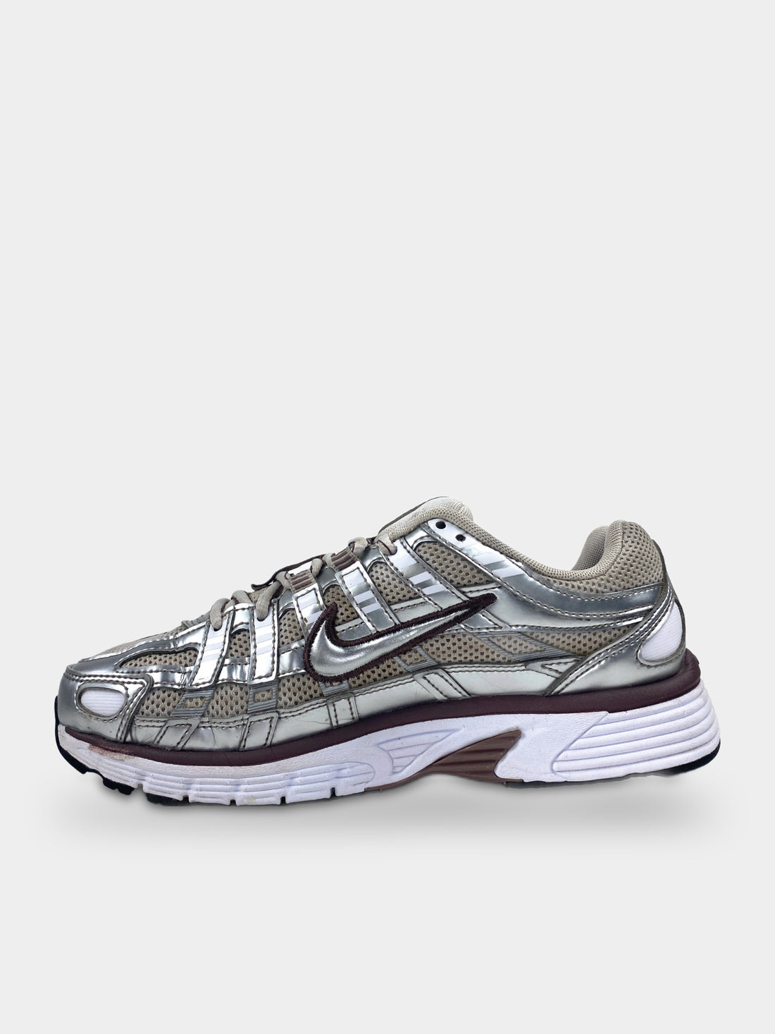 Nike P-6000 White Metallic Silver Tattoo