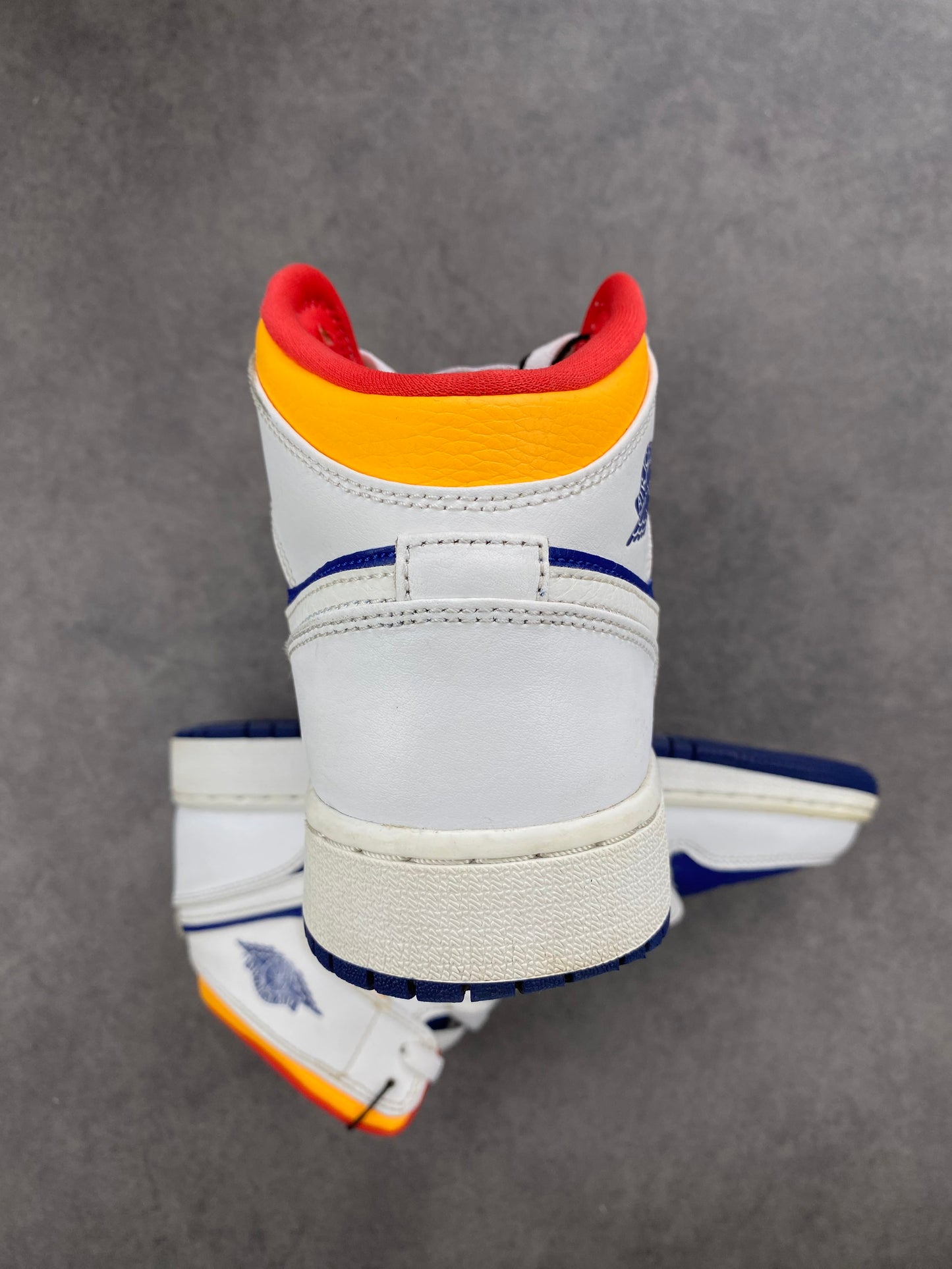 Jordan 1 MidWhite Laser Orange Deep Royal Blue (GS)