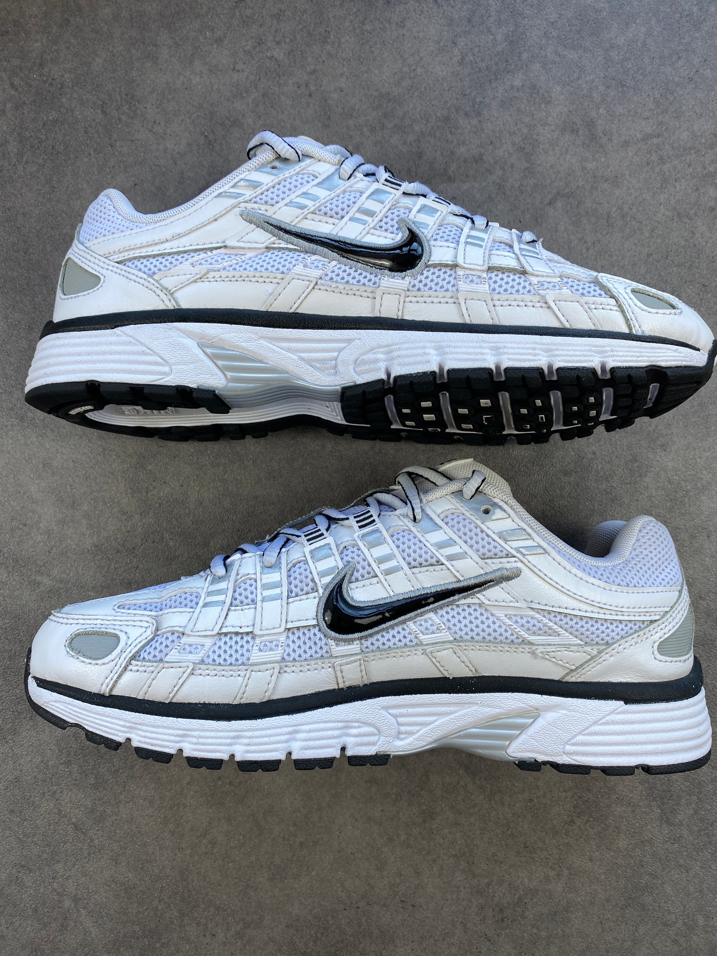 Nike P-6000 White Metallic Silver Black