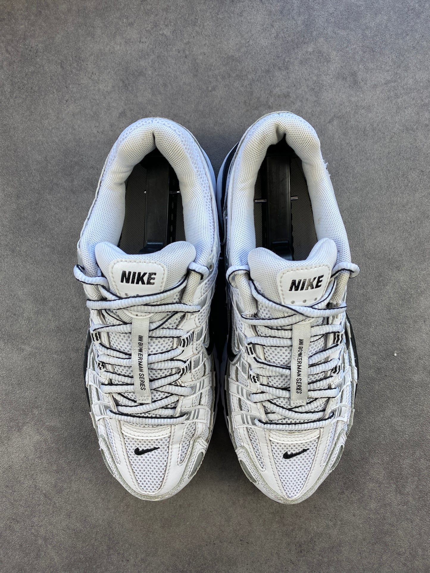 Nike P-6000 White Metallic Silver Black