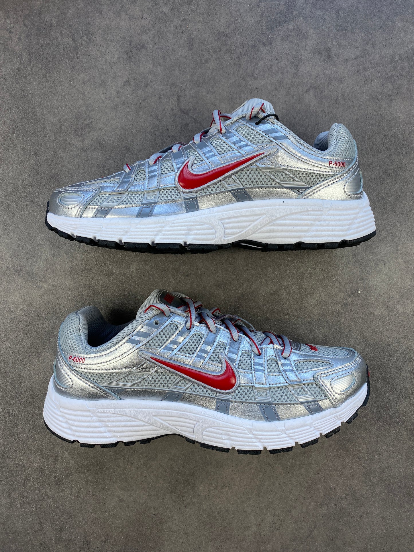 Nike P-6000 Metalic Silver Cool Red