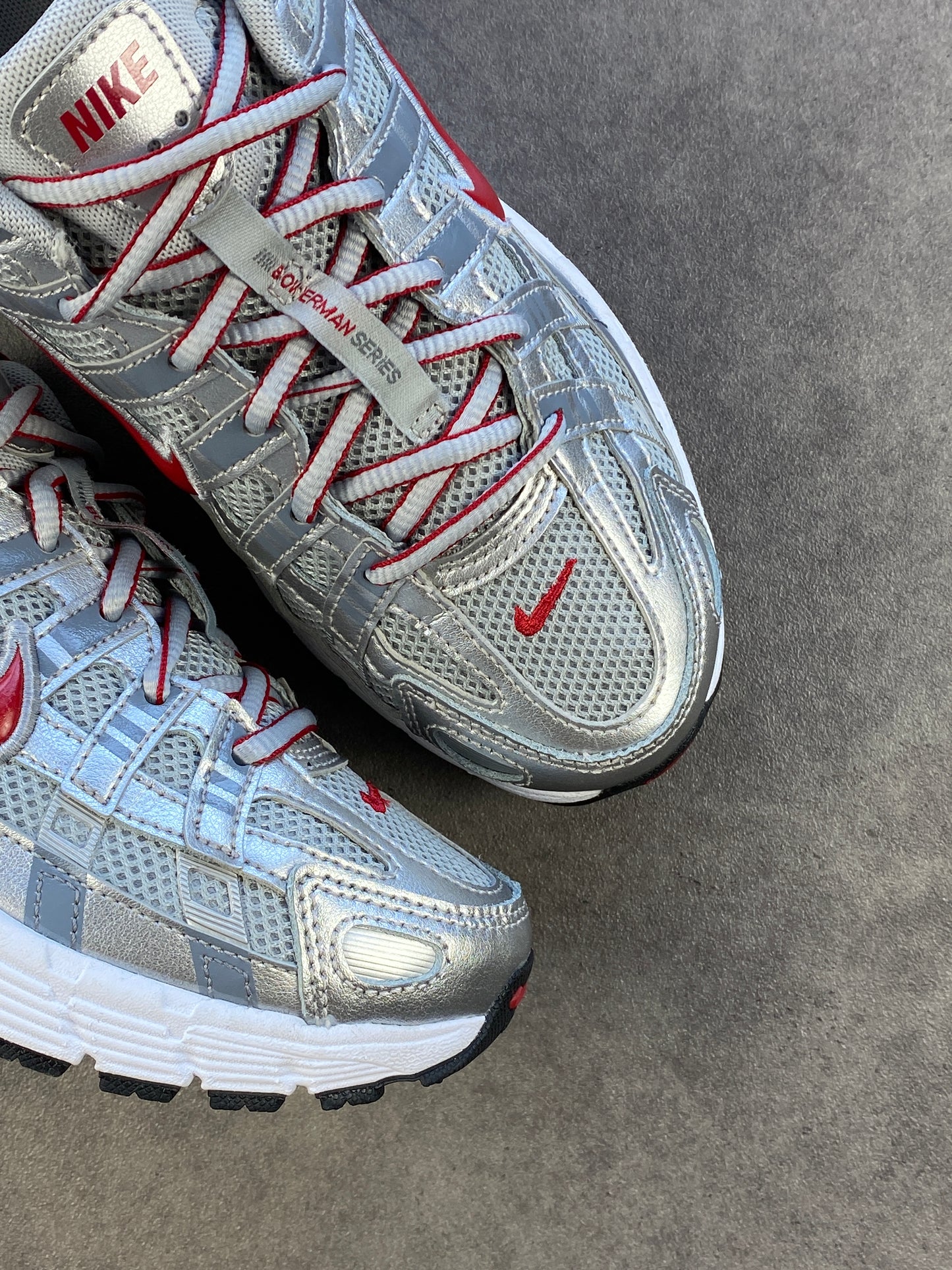 Nike P-6000 Metalic Silver Cool Red