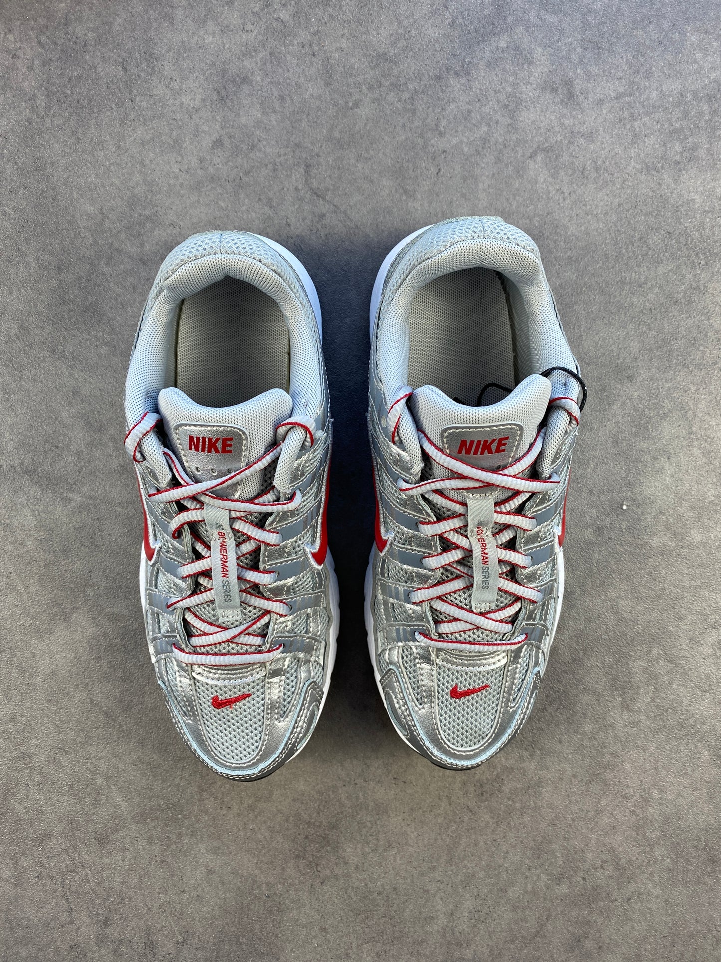 Nike P-6000 Metalic Silver Cool Red