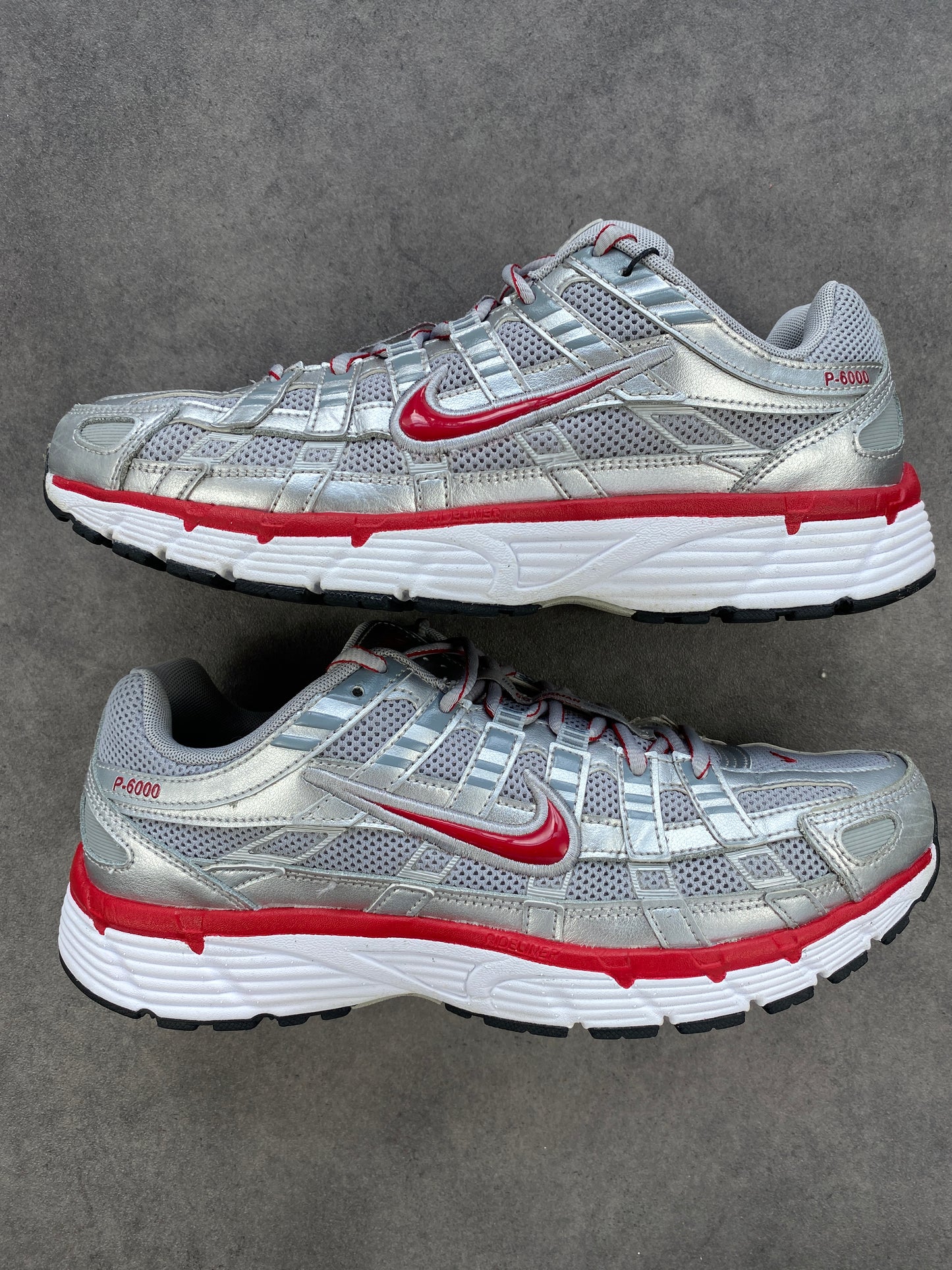 Nike P-6000 Metallic Silver Gym Red