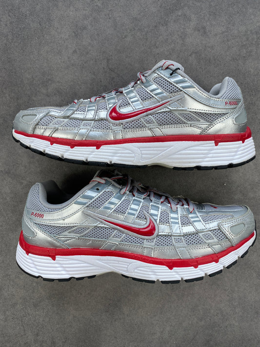Nike P-6000 Metallic Silver Gym Red