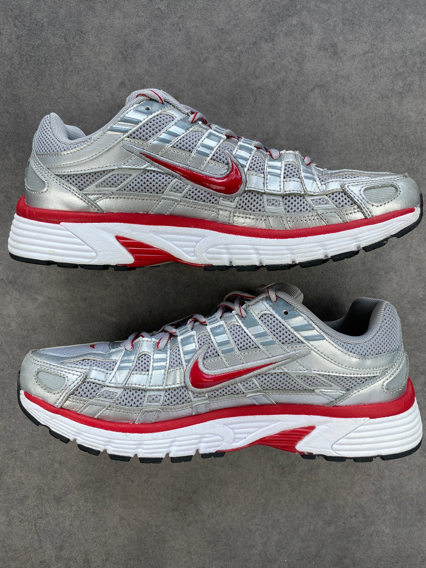 Nike P-6000 Metallic Silver Gym Red