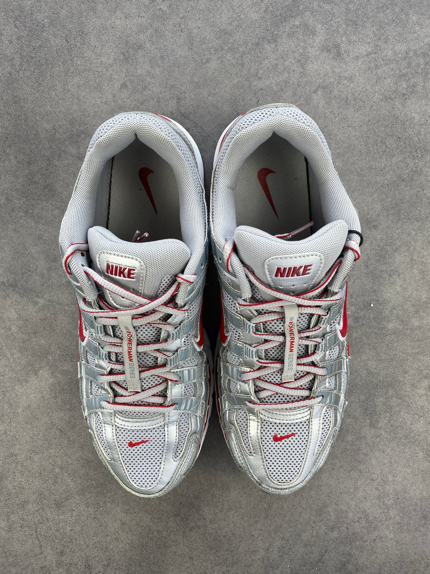 Nike P-6000 Metallic Silver Gym Red