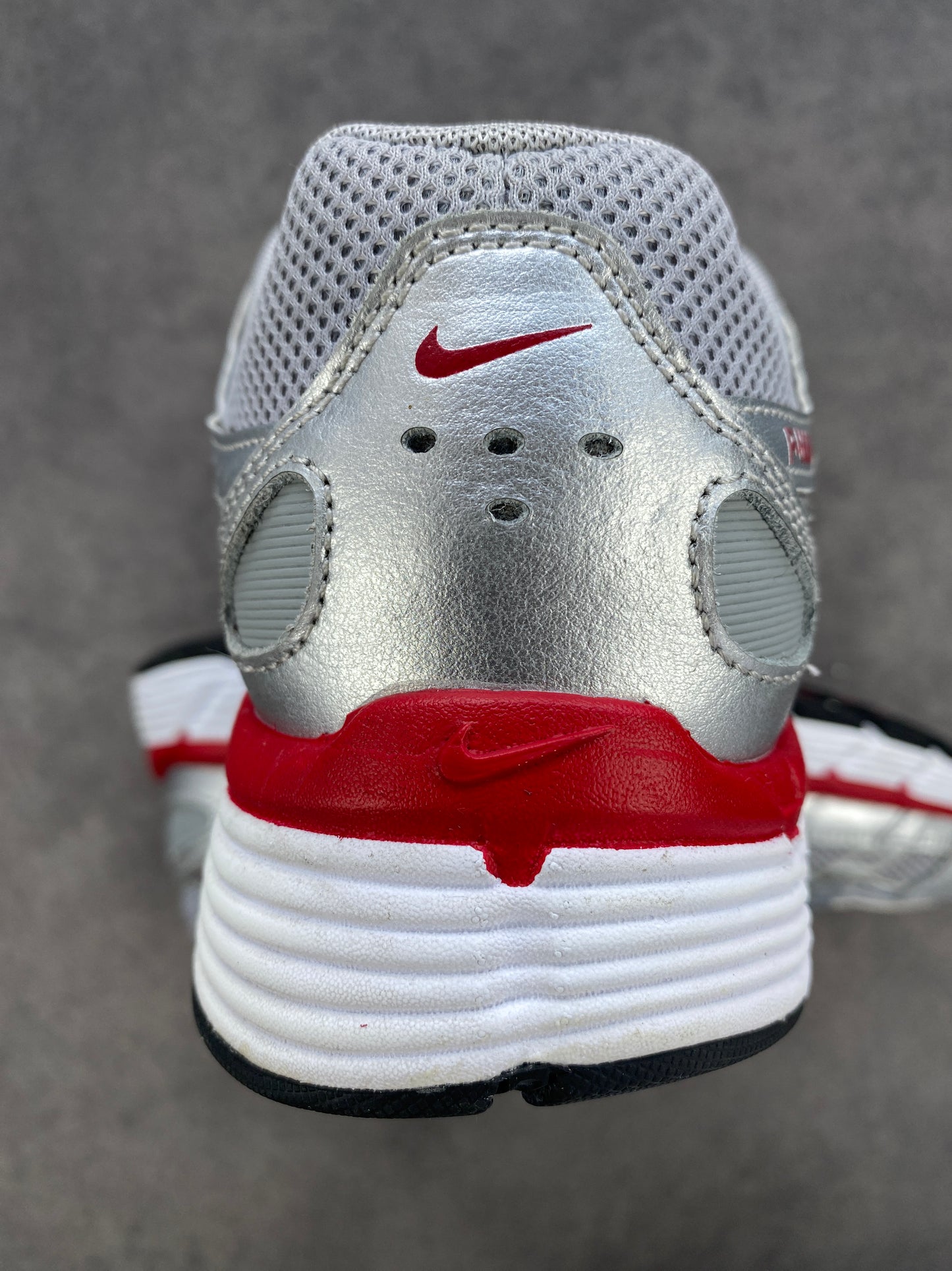 Nike P-6000 Metallic Silver Gym Red