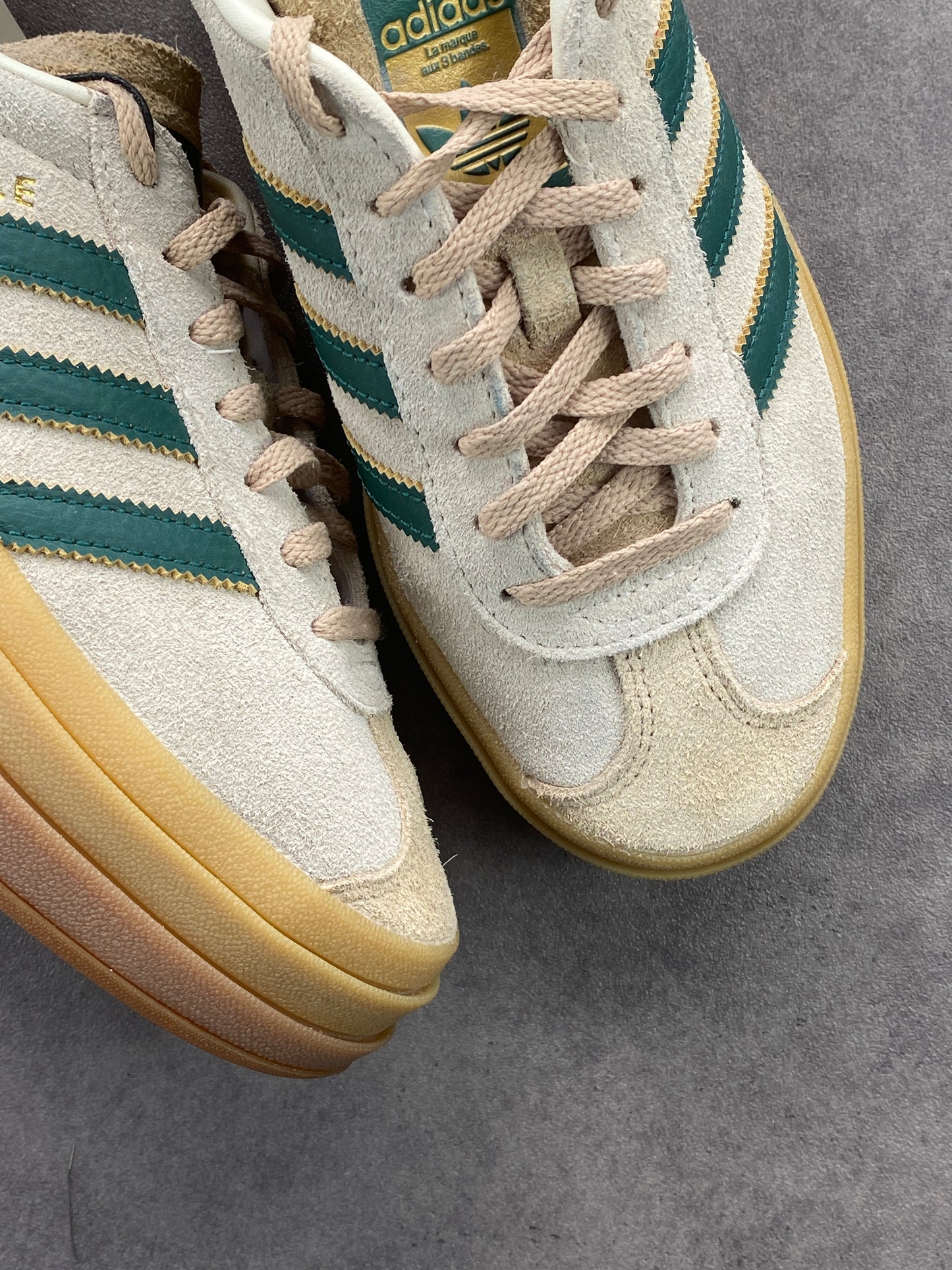 Adidas Gazelle Bold Magic Beige Collegiate Green