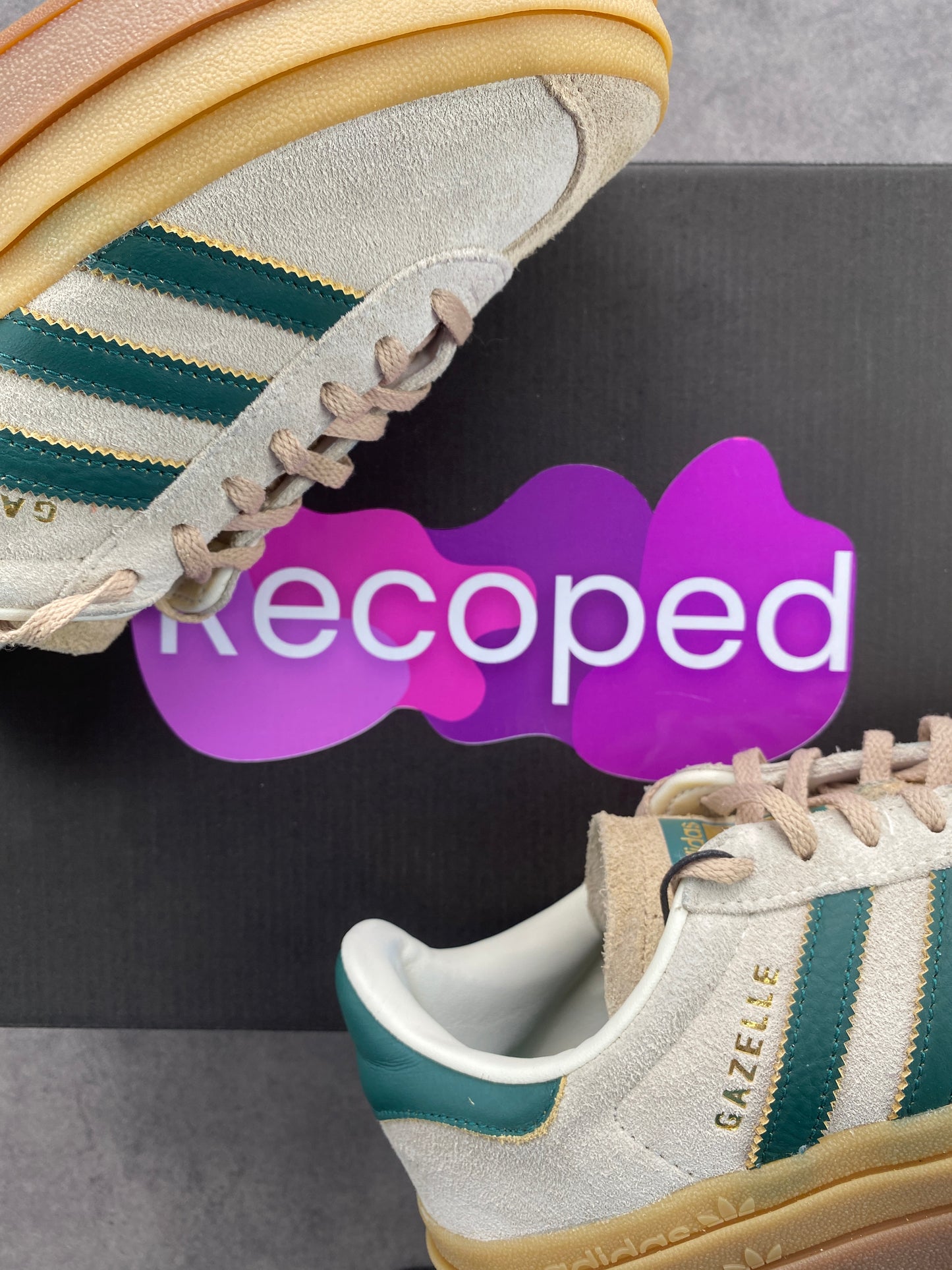 Adidas Gazelle Bold Magic Beige Collegiate Green