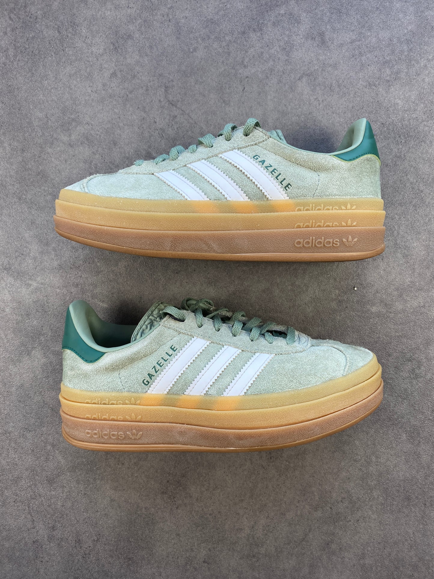 Adidas Gazelle Bold Silver Green Gum
