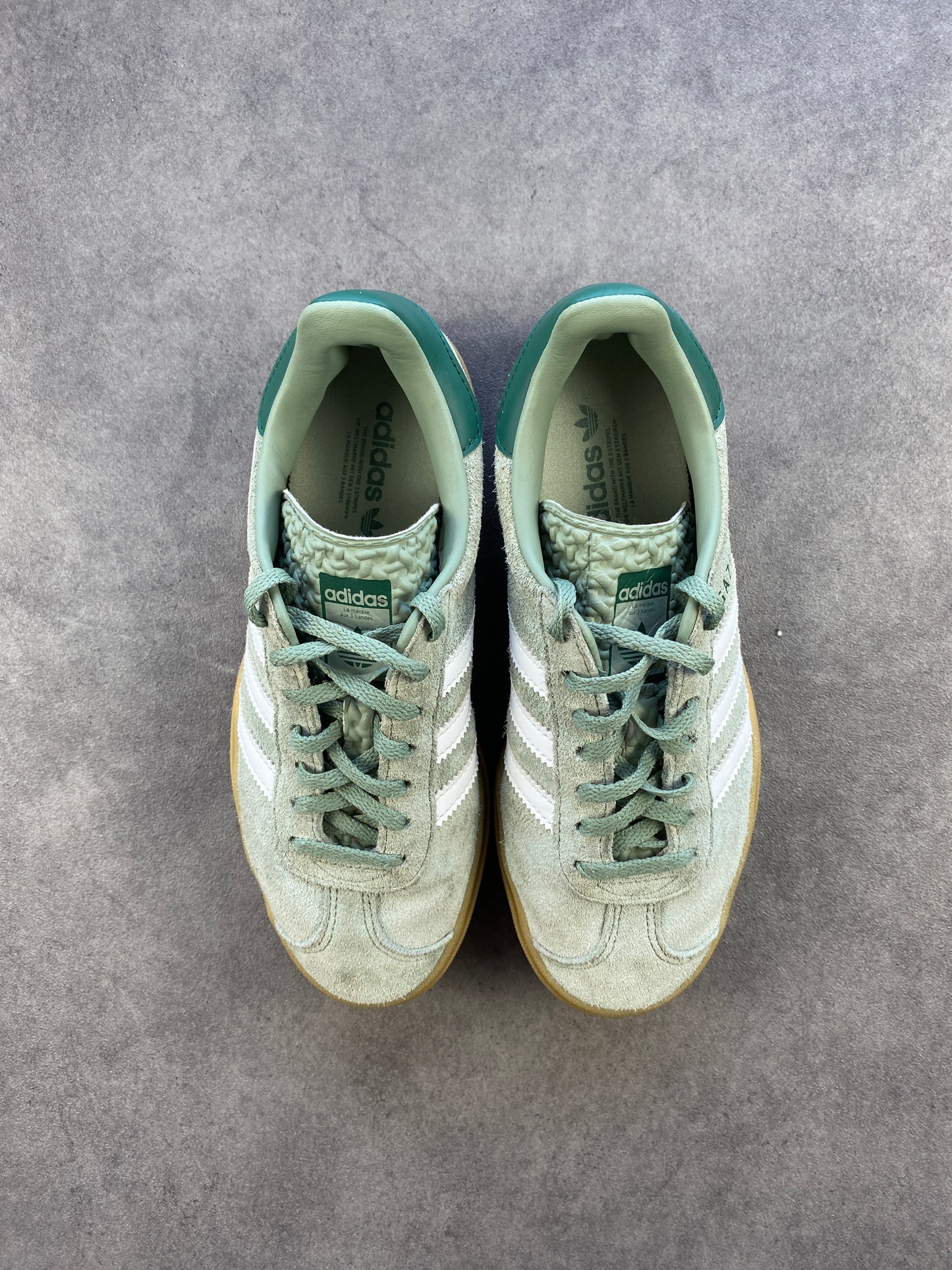 Adidas Gazelle Bold Silver Green Gum