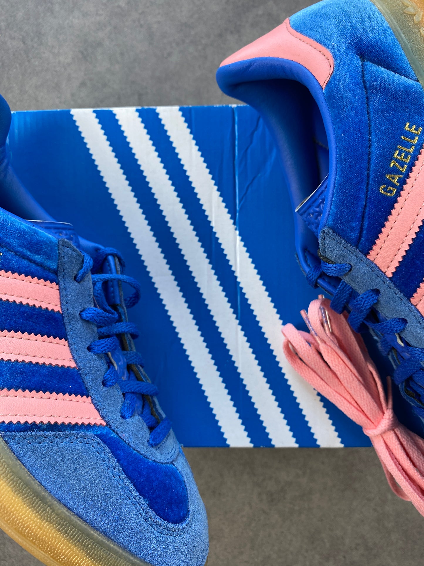 Adidas Gazelle Indoor Blue Semi Pink Spark