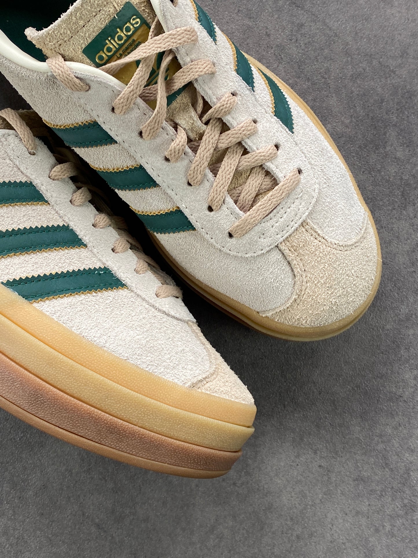 Adidas Gazelle Bold Magic Beige Collegiate Green