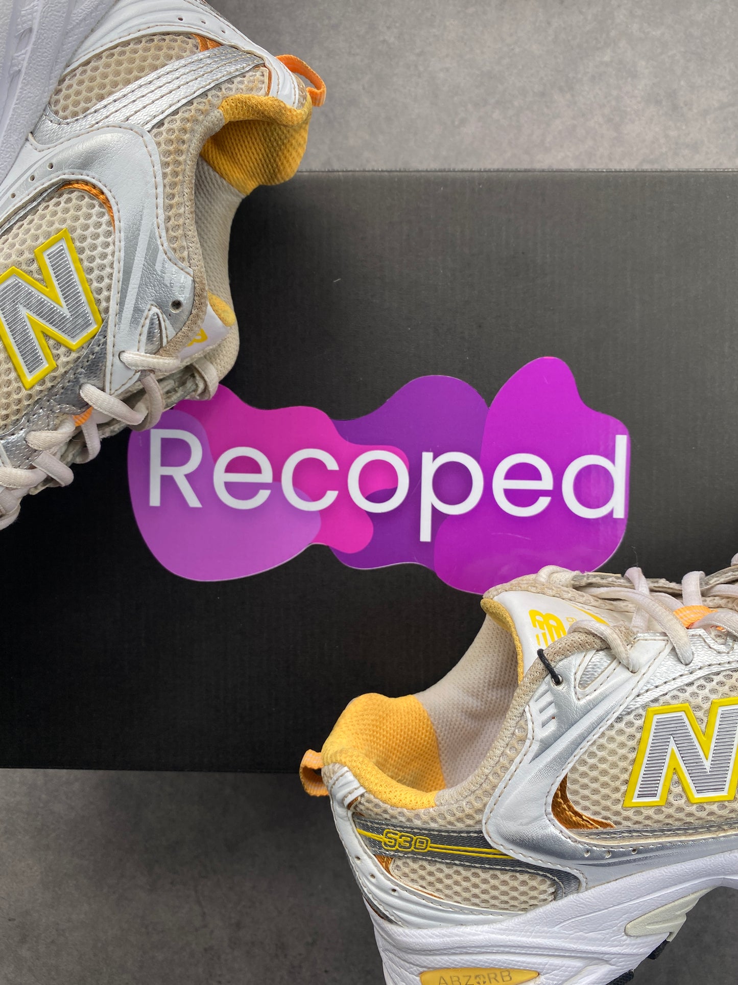 New Balance 530 White Vibrant Apricot Silver Metallic