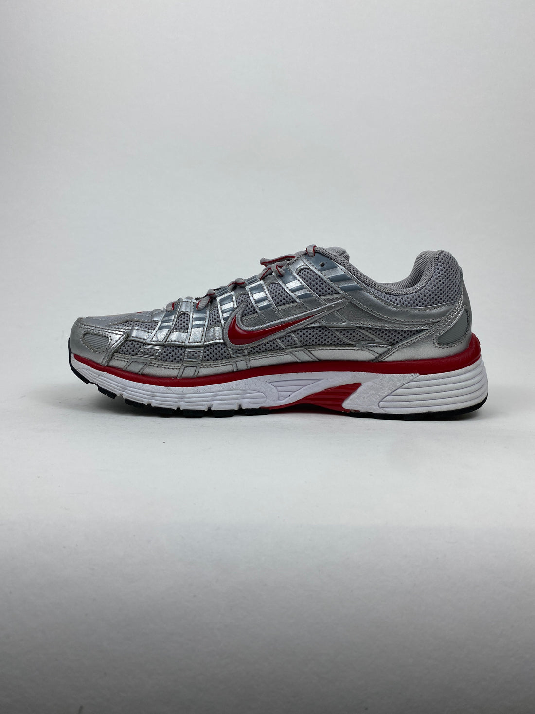 Nike P-6000 Metallic Silver Gym Red