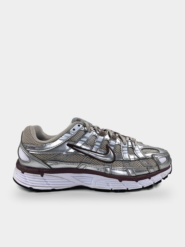 Nike P-6000 White Metallic Silver Tattoo